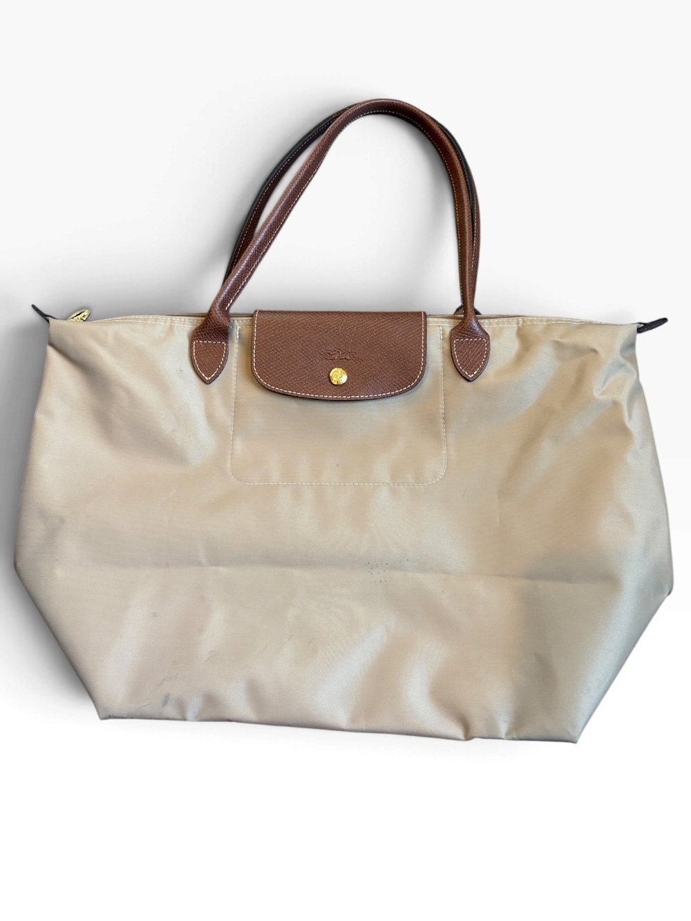Longchamp Le Pliage Original Large Nylon Shoulder Tote Bag Light Tan